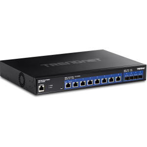 TRENDnet TEG-7124WS 12-Port Managed 10 Gigabit Ethernet Switch, 4x 10G SFP+ ports, rack mountable